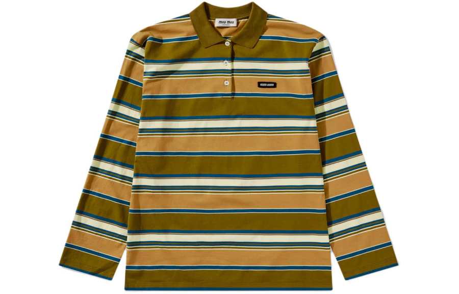 Miu Miu striped cotton polo shirt