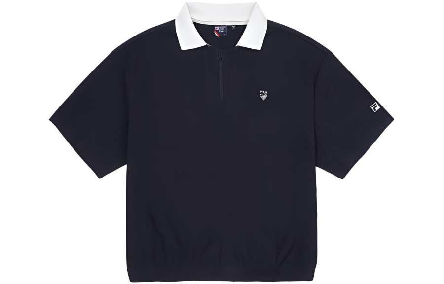 FILA Polo Shirts Women's Marine Blue Polo Collar Moderate Straight Fit