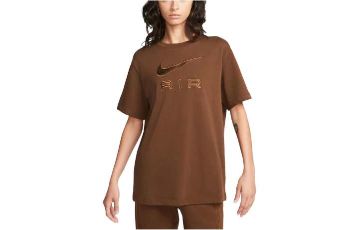 Nike Nike T Shirts Women's Brown Crew Neck Moderate Straight Fit