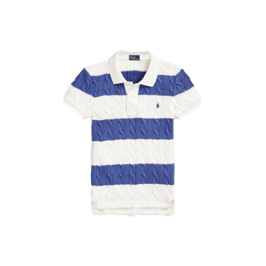 Polo Ralph Lauren striped cable-knit polo top