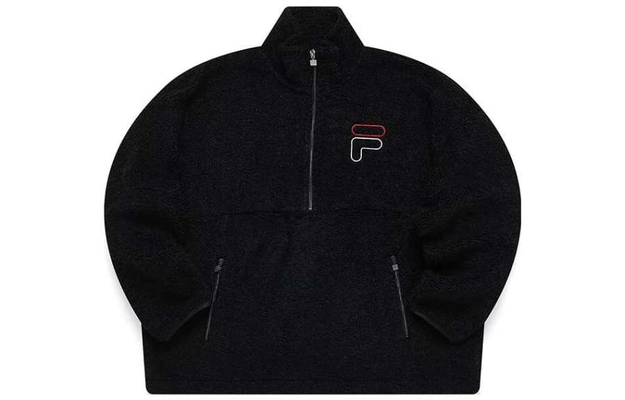 FILA Sweatshirts Women's Black Stand Collar Moderate Regular