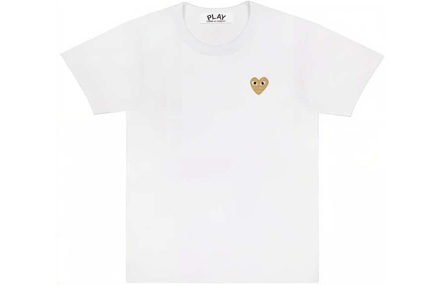 CDG Play T Shirts Unisex White Crew Neck Moderate
