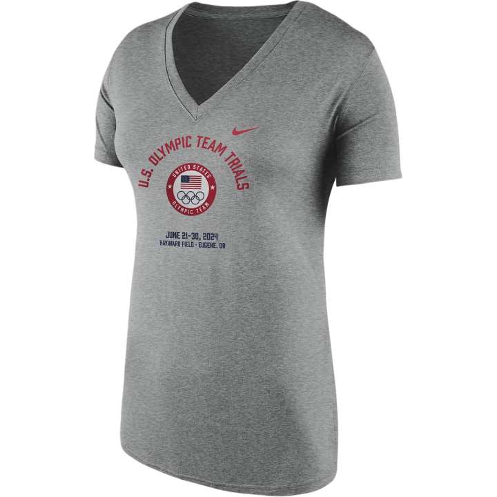 Nike Nike Women's Usa Legend Running V Neck T shirt Navy