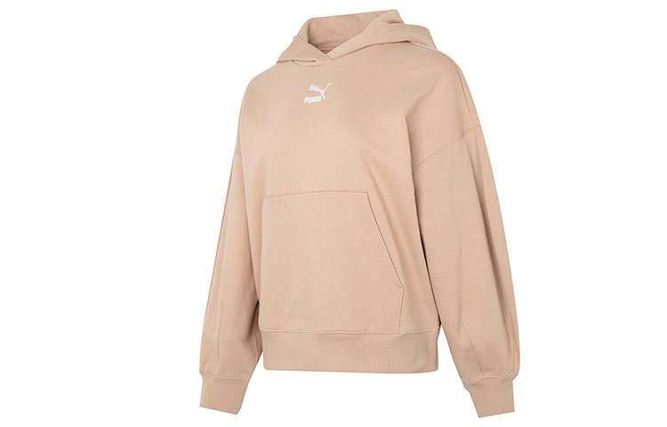 PUMA Sweatshirts Women's Khaki Hooded Moderate Regular