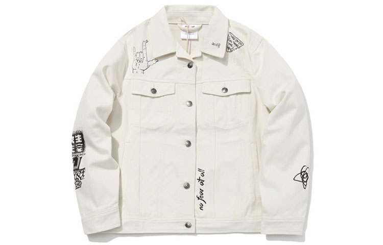 Li-Ning Li Ning X Girl Jackets Women's Mist White Lapel Moderate Other