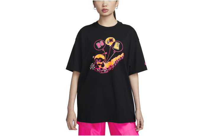 Nike Nike T Shirts Women's Black Crew Neck Moderate Straight Fit
