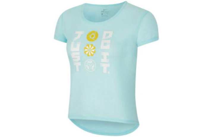 Nike Nike T Shirts Women's Blue Crew Neck Moderate Straight Fit