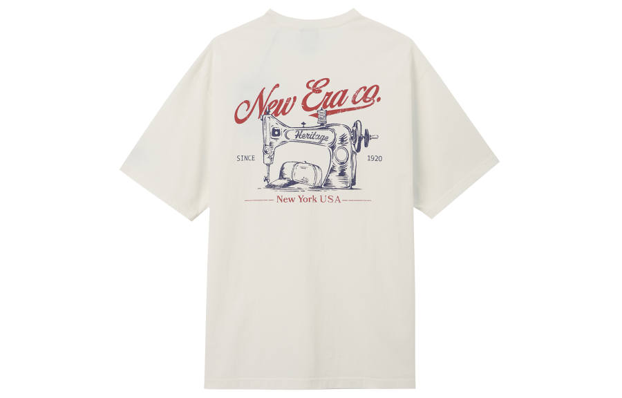 New Era T Shirts Unisex Ecru Crew Neck