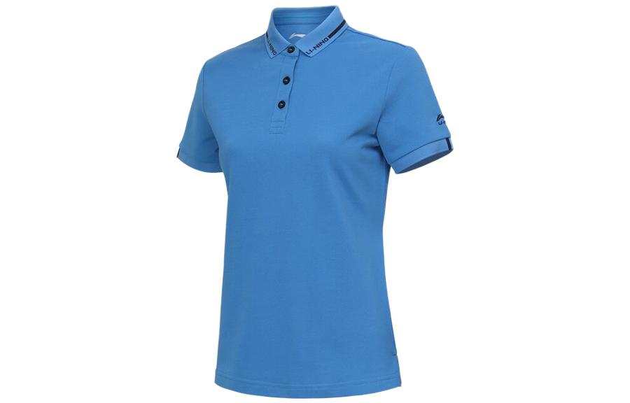 Li-Ning Li Ning Polo Shirts Women's Cobalt Blue Polo Collar Moderate Straight Fit