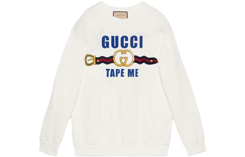 GUCCI Sweatshirts Women's White Crew Neck Moderate Regular
