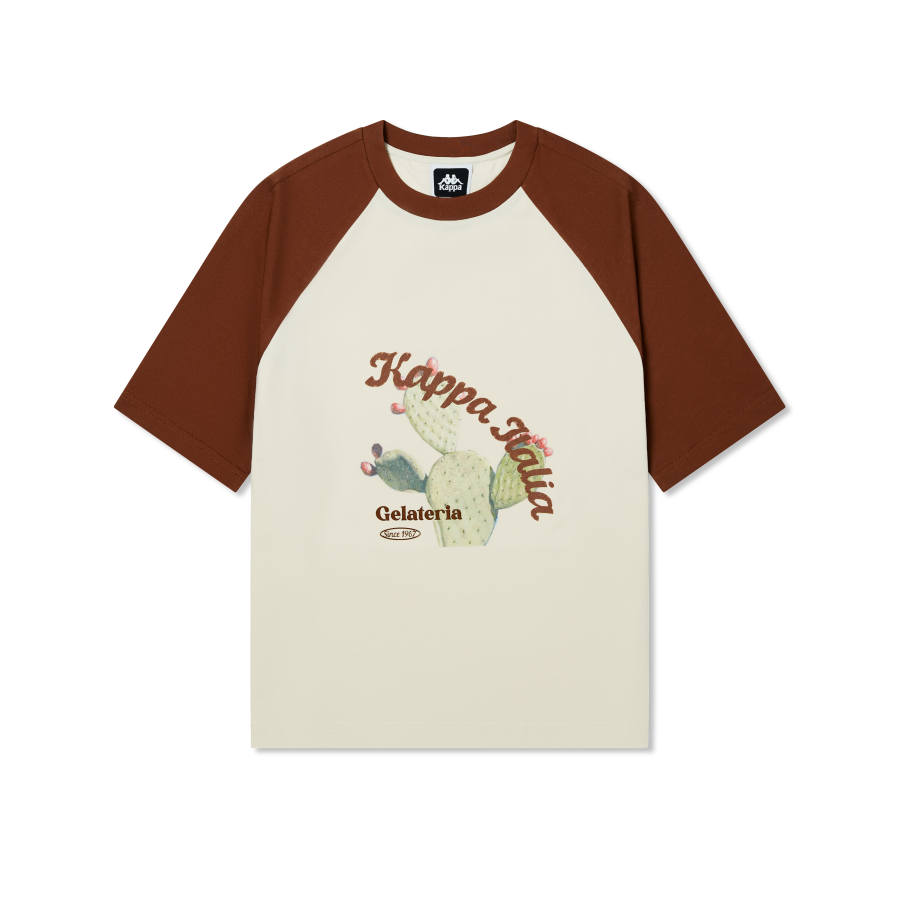 Kappa T Shirts Women's Birch White 0114 Crew Neck Moderate Straight Fit