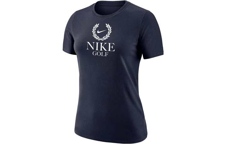 Nike Nike T Shirts Women's Marine Blue Crew Neck Moderate Straight Fit
