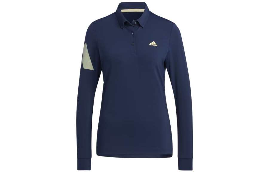 Adidas Adidas Aeroready 3 Bar Long Sleeve Polo Shirt Polo Shirt Women's Blue
