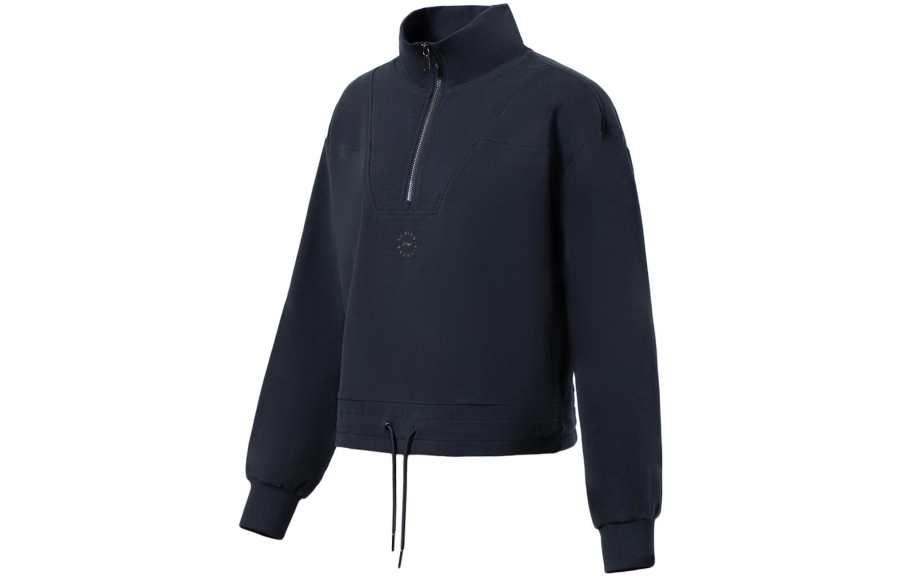 Li-Ning Li Ning Fitness Series Sweatshirts Women's Deep Aquamarine Stand Collar Moderate Regular