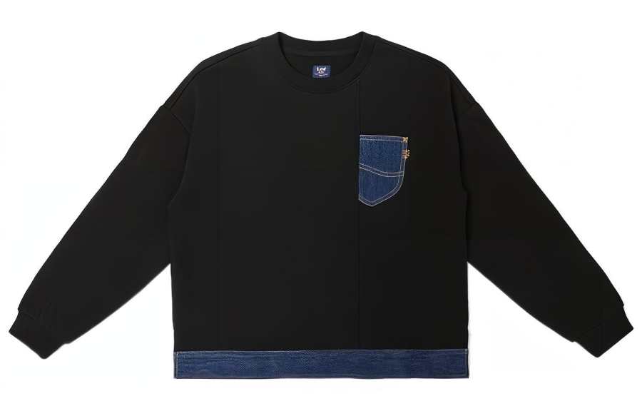 Lee Lee Sweatshirts Women's Black Crew Neck Moderate Regular