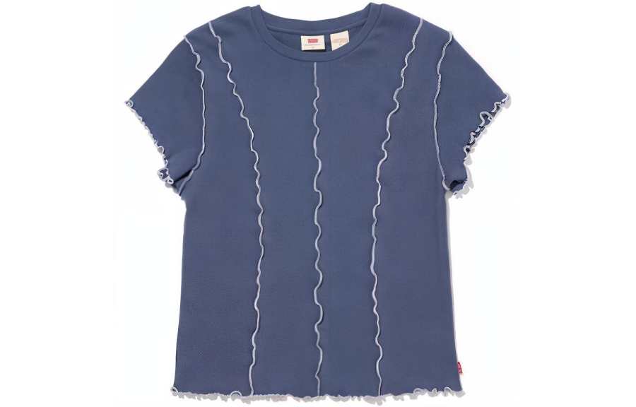Levis T Shirts Women's Blue Crew Neck Moderate Other