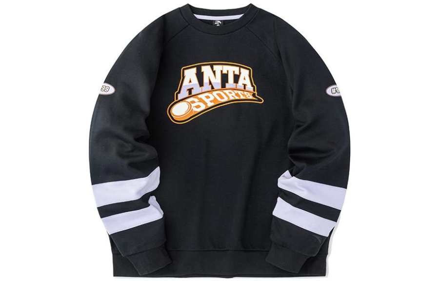 ANTA Sweatshirts Women's Black Crew Neck Moderate Regular