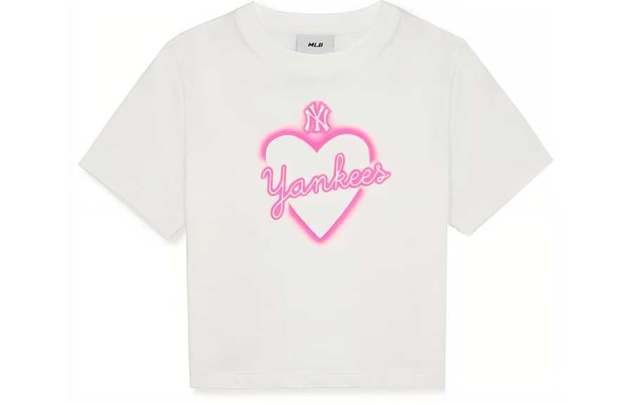 MLB SS23 Heart Regular T Shirt Women's Ivory