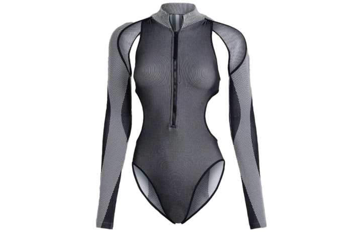 Adidas Adidas Bodysuits Women's Black/White Stand Collar Straight Fit