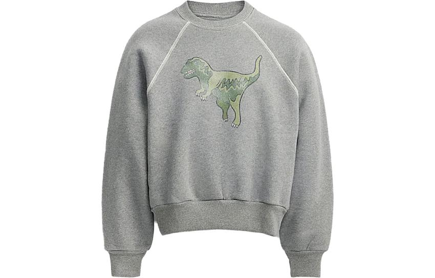 COACH Sweatshirts Women's Gray Crew Neck Moderate Regular