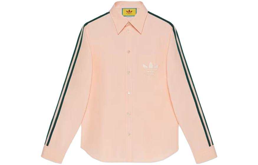 GUCCI X Adidas Originals Adidas X Gucci Collaboration Collection Shirts Women's Pink Lapel Moderate Other