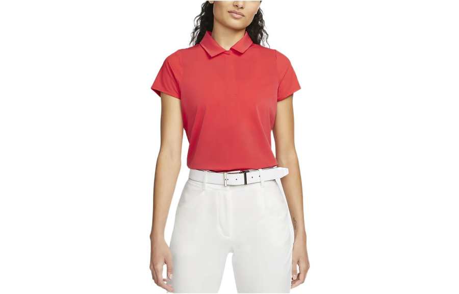 Nike Nike Polo Shirts Women's Orange Red Polo Collar Moderate Straight Fit