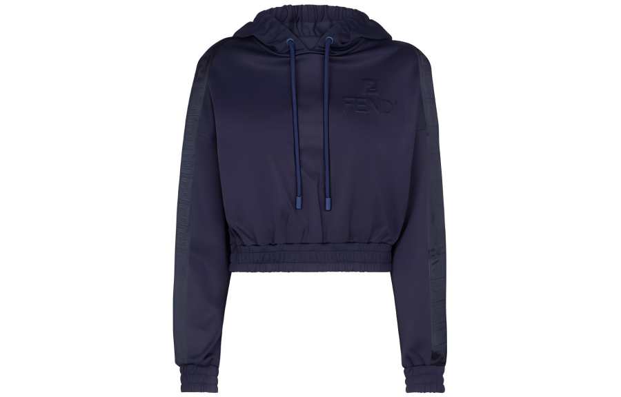 FENDI Sweatshirts Women's Navy Hooded Moderate Regular