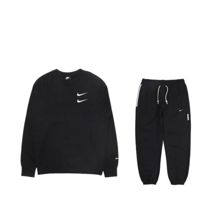Nike Nike Double Hook Embroidery Fleece Lined Thermal Crew Neck Pullover Sweatshirt Comfortable Lace Up Fashion Pants