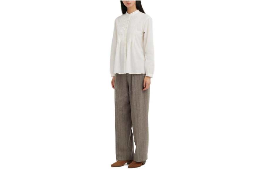 UNIQLO X IDLF Shirts Women's White Pointed Collar Moderate Other