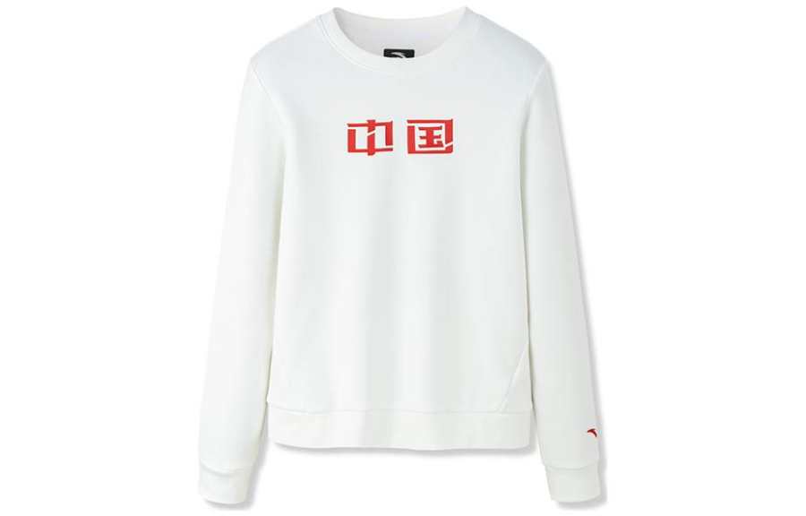 ANTA Variety Training Collection Sweatshirts Women's White Crew Neck Moderate Regular