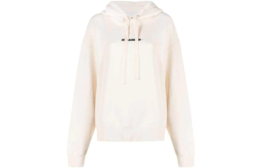 JIL SANDER JIL SANDER + Logo Printed Drawstring Hoodie