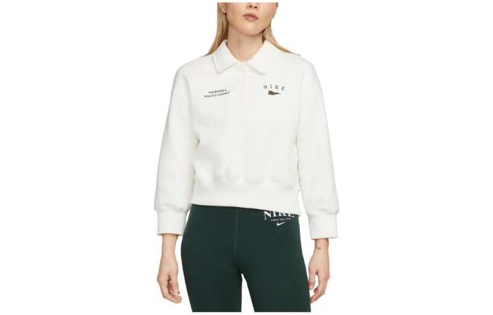 Nike Nike Polo Shirts Women's White Polo Collar Moderate Straight Fit