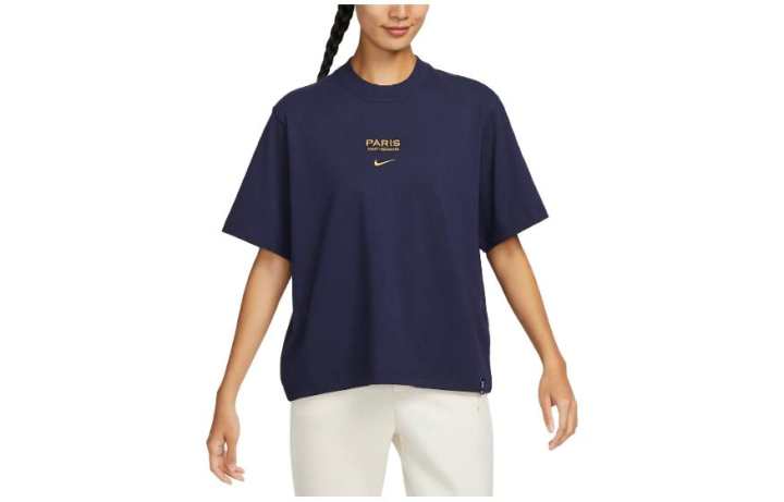 Nike Nike T Shirts Women's Blue Crew Neck Moderate Straight Fit