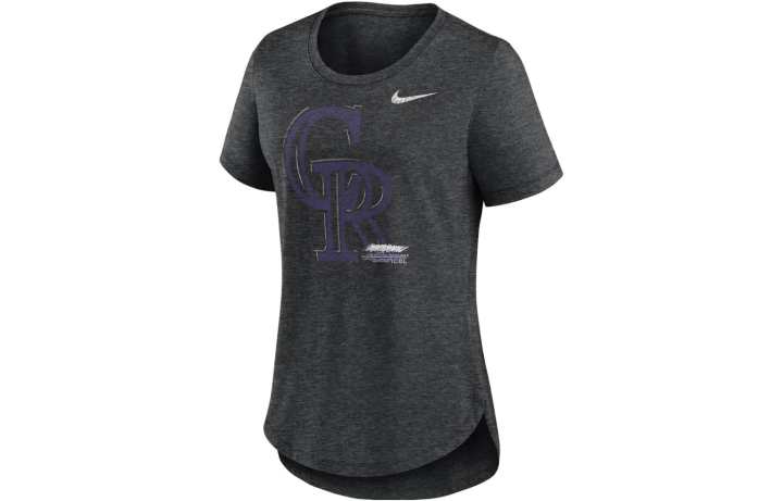 Nike Nike T Shirts Women's Gray Crew Neck Moderate Straight Fit