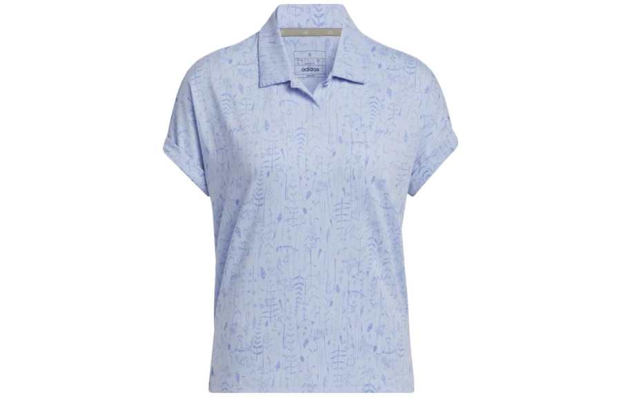 Adidas Adidas Polo Shirts Women's Blue Polo Collar Moderate Straight Fit