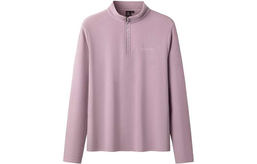 TOREAD Fleece Tops Women's Mist Light Purple Stand Collar Thickened Regular