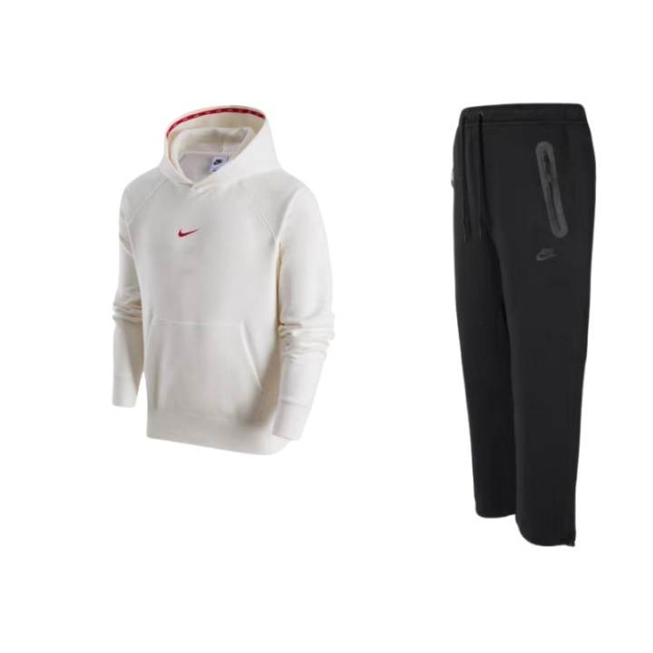 Nike Nike CNY Fleece Lined Logo Patterned Print Pullover Hooded Long Sleeved Top Comfortable Outdoor Pants Sweatshirt Set