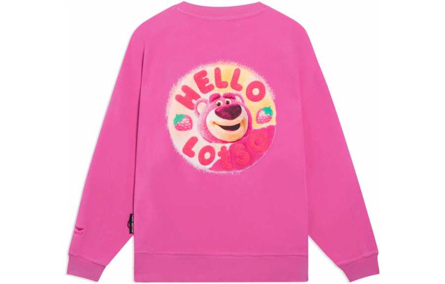 Li-Ning Li Ning Disney Sweatshirts Women's Pink Crew Neck Thickened Regular