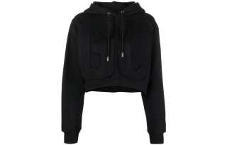 Gcds logo-patch cropped hoodie