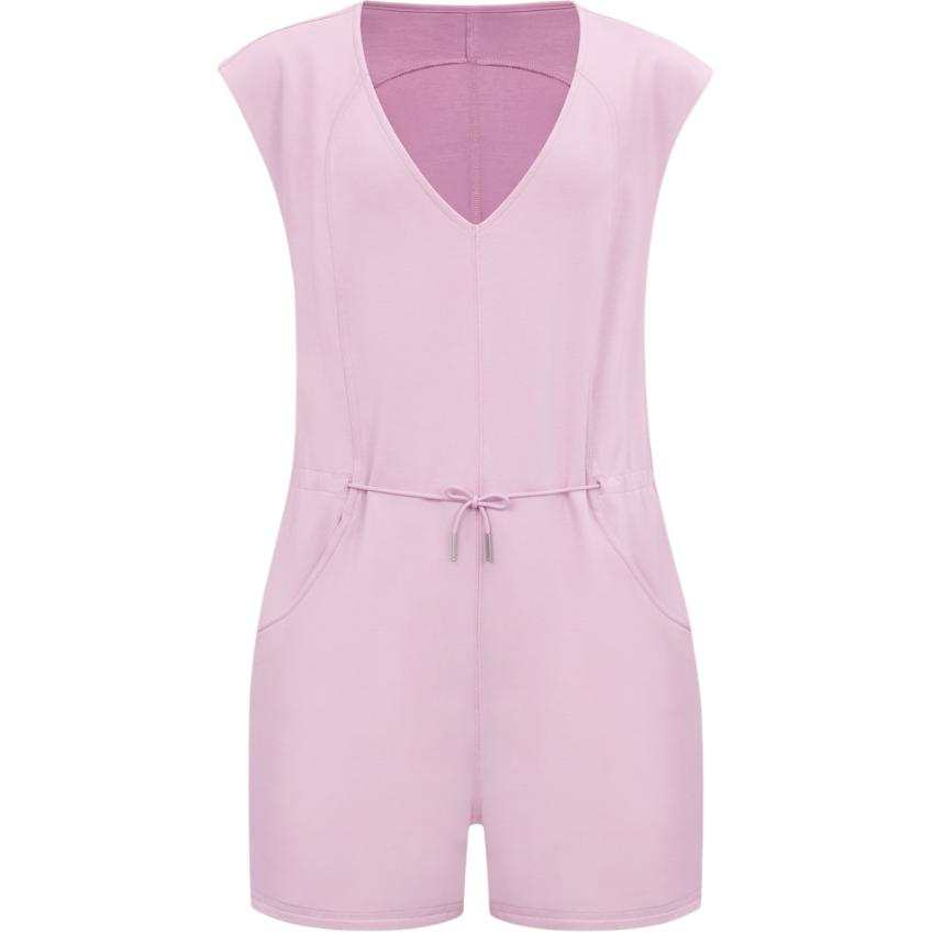 Lululemon Bodysuits Women's Pink Peony V Neck Irregular