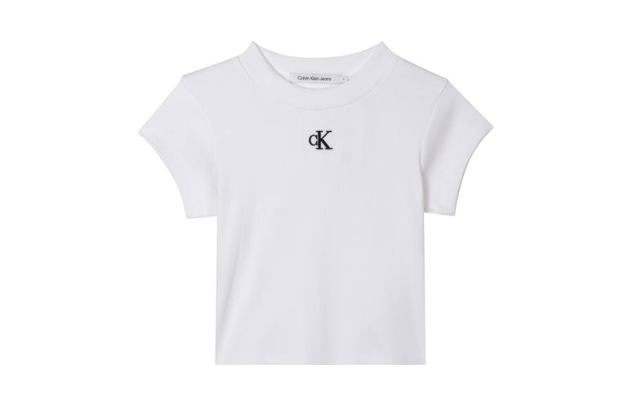 CALVIN KLEIN Set in Sleeve T Shirt Women's White