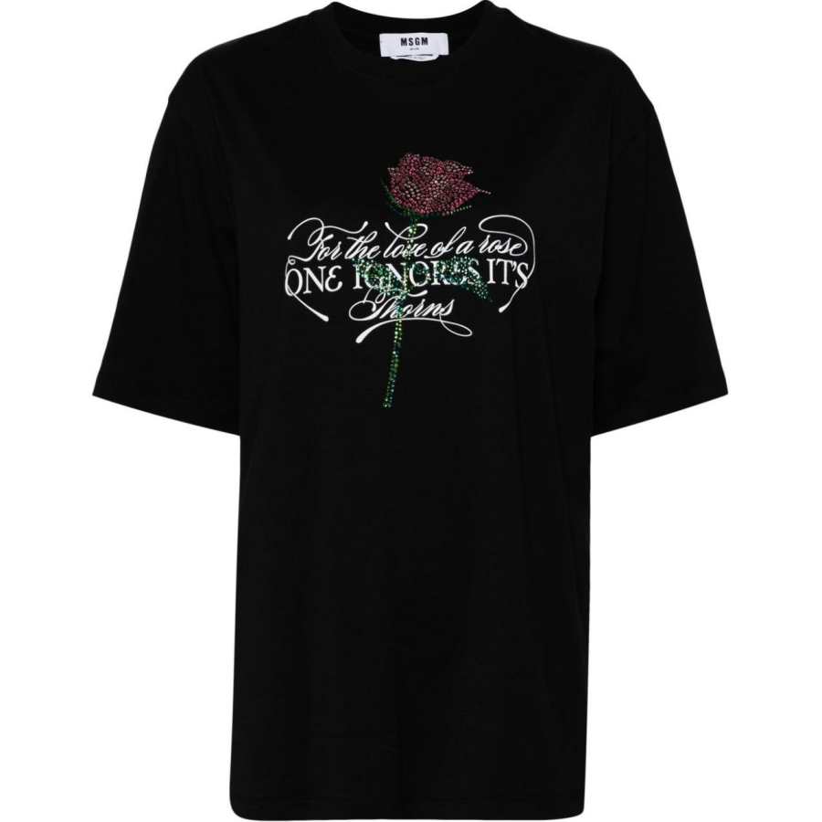 MSGM MSGM Printed Crystal embellished T shirt