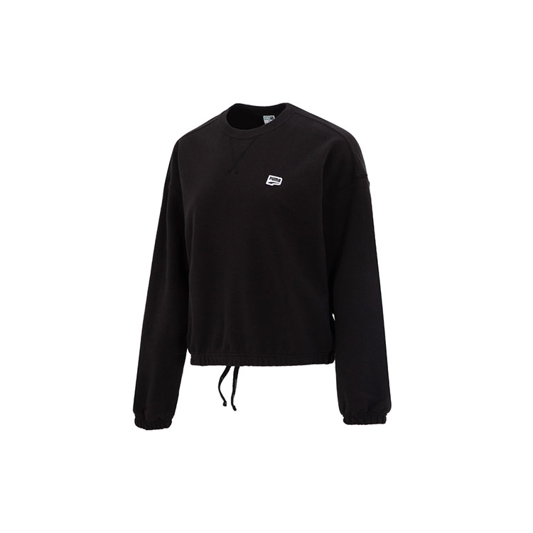 PUMA Sweatshirts Women's Black Crew Neck Moderate Regular