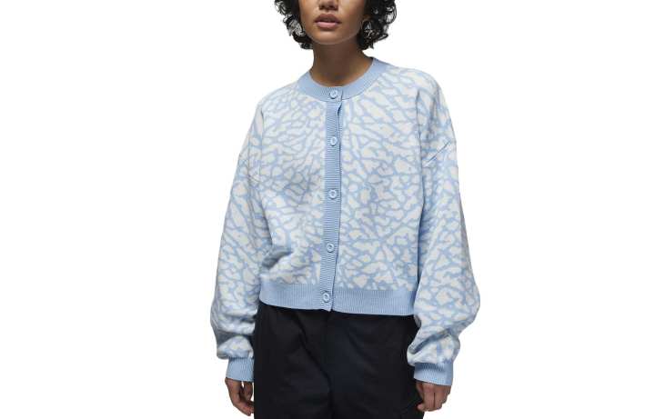 Jordan Jordan Flight Knitwear Women's Ice Blue Crew Neck Moderate Cardigan