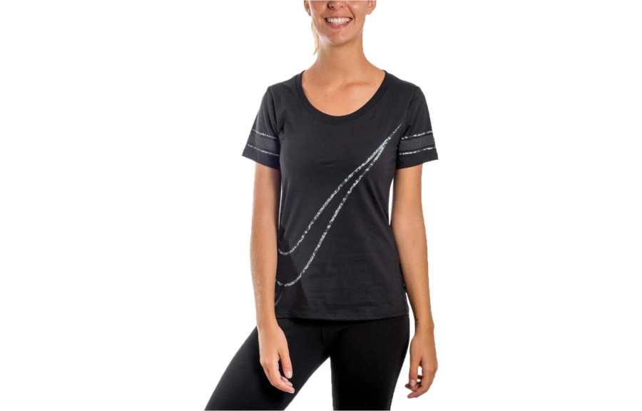 Nike Nike T Shirts Women's Black Crew Neck Moderate Straight Fit