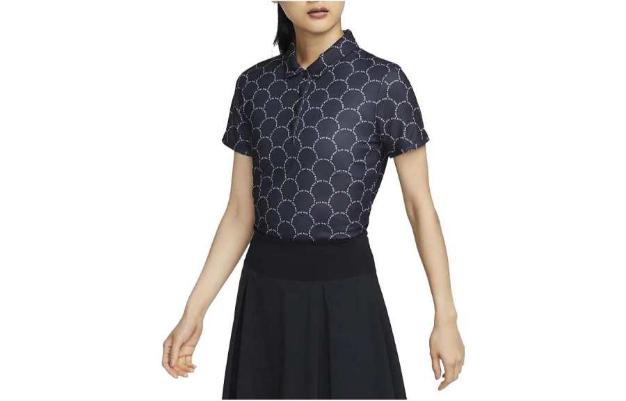 Nike Nike Polo Shirts Women's Marine Blue Polo Collar Moderate Straight Fit