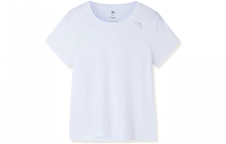 ANTA Running Collection Running T Shirts Women's Snowflake White Crew Neck Moderate Straight Fit