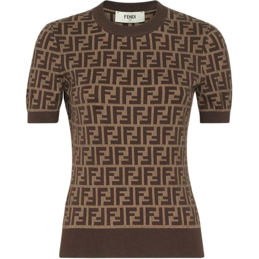 FENDI Ff Jacquard Short Sleeved Crewneck Jumper