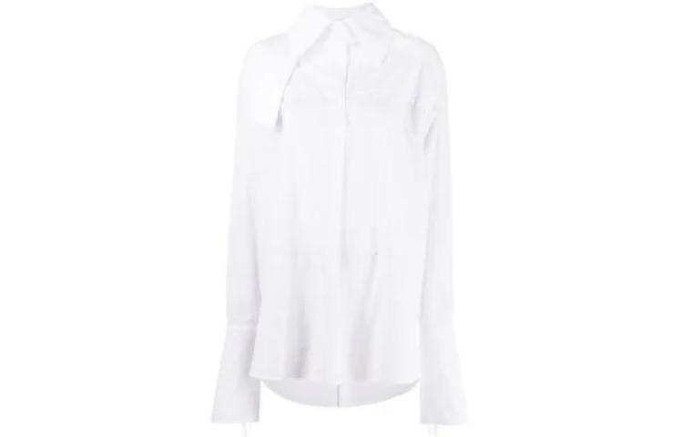 Ann Demeulemeester Shirts Women's White Pointed Collar Moderate Shirt