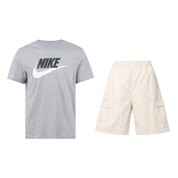 Nike Nike Casual Sportswear Men's Gray/Beige Crew Neck Moderate